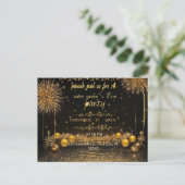 Sprankelend nieuwjaarsfeest uitnodiging briefkaart (Staand voorkant)