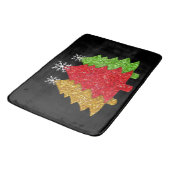 Sprankelend rood goud groen kerstboom sneeuwvlok badmat (Gekanteld)