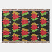 Sprankelend rood goud groen kerstboom sneeuwvlok deken (Voorkant)