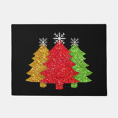 Sprankelend rood goud groen kerstboom sneeuwvlok deurmat (Voorkant)