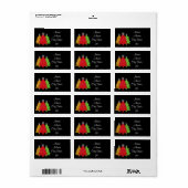Sprankelend rood goud groen kerstboom sneeuwvlok etiket (Full Sheet)