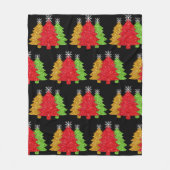 Sprankelend rood goud groen kerstboom sneeuwvlok fleece deken (Voorkant)