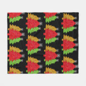 Sprankelend rood goud groen kerstboom sneeuwvlok fleece deken (Voorkant (Horizontaal))