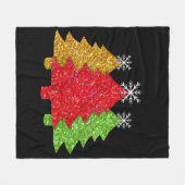 Sprankelend rood goud groen kerstboom sneeuwvlok fleece deken (Voorkant (Horizontaal))