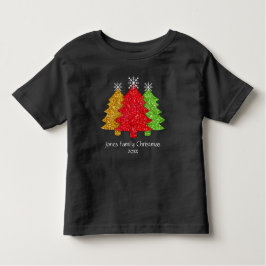 Sprankelend rood goud groen kerstboom sneeuwvlok kinder shirts
