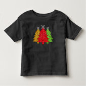 Sprankelend rood goud groen kerstboom sneeuwvlok kinder shirts (Voorkant)