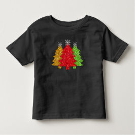 Sprankelend rood goud groen kerstboom sneeuwvlok kinder shirts