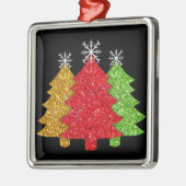 Sprankelend rood goud groen kerstboom sneeuwvlok metalen ornament (Links)