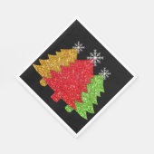 Sprankelend rood goud groen kerstboom sneeuwvlok servet (Hoek)