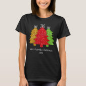 Sprankelend rood goud groen kerstboom sneeuwvlok t-shirt (Voorkant)