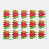 Sprankelend rood goud groen kerstboom sneeuwvlok theedoek (Horizontaal)