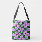 Sprankelend roze bloemen patroon crossbody tas (Voorkant)