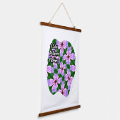 Sprankelend roze bloemen patroon hangend wandkleed (Gebogen)