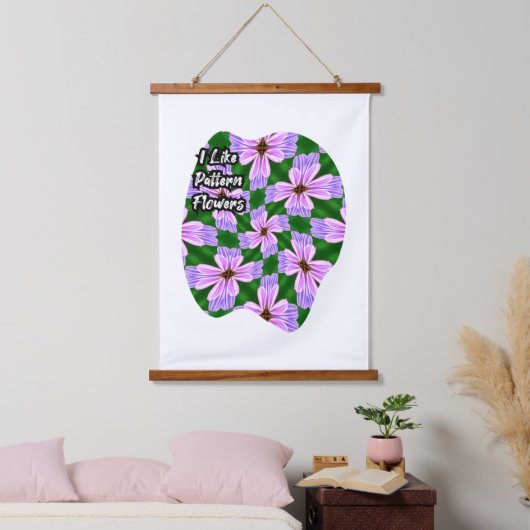 Sprankelend roze bloemen patroon hangend wandkleed (Slaapkamer)