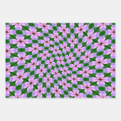 Sprankelend roze bloemen patroon inpakpapier vel (Voorkant 3)