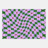 Sprankelend roze bloemen patroon inpakpapier vel (Voorkant 2)