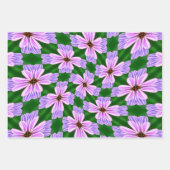 Sprankelend roze bloemen patroon inpakpapier vel (Voorkant)