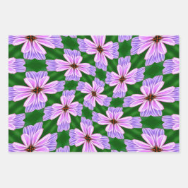 Sprankelend roze bloemen patroon inpakpapier vel