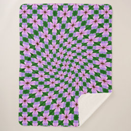 Sprankelend roze bloemen patroon sherpa deken