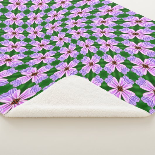 Sprankelend roze bloemen patroon sherpa deken (3/4)
