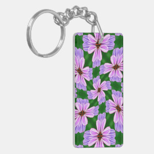 Sprankelend roze bloemen patroon sleutelhanger