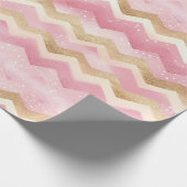 Sprankelend roze Chevron patroon Cadeaupapier (Hoek)