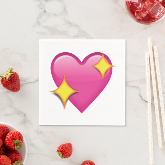 Sprankelend Roze Hart - Emoji Servetten (Insitu)