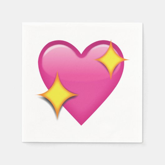 Sprankelend Roze Hart - Emoji Servetten (Voorkant)