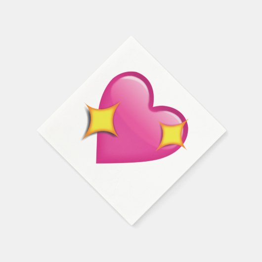 Sprankelend Roze Hart - Emoji Servetten (Hoek)