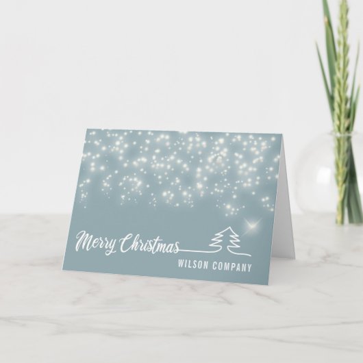 Sprankelend script Vrolijk kerstfeest corporate va Feestdagen Kaart (Voorkant)