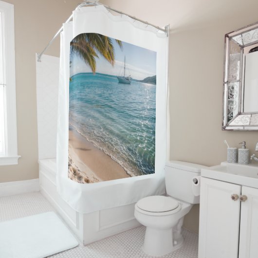 sprankelend strand douchegordijn (In situ)