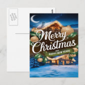 Sprankelend Vrolijk Kerstfeest en Gelukkige Nieuwj Briefkaart (Voorkant / Achterkant)