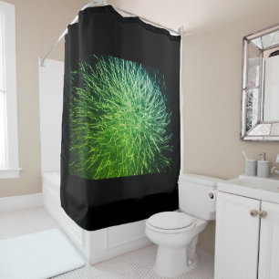 Sprankelend Vuurwerk Abstract Neon Groen Zwart Koe Douchegordijn