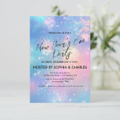 Sprankelend Vuurwerk Blauw Oudejaarsfeest Kaart (Staand voorkant)