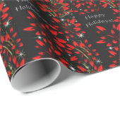 sprankelend vuurwerk van Poinsettia Cadeaupapier (Rol Hoek)
