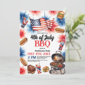 Sprankelend Vuurwerk Vierde juli BBQ Kaart (Staand voorkant)