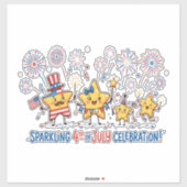 Sprankelende 4 juli-viering sticker (Vel)