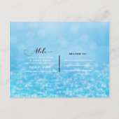 Sprankelende Blauwe Oceaan Zee Water Strand Bewaar Aankondigingskaart (Achterkant)