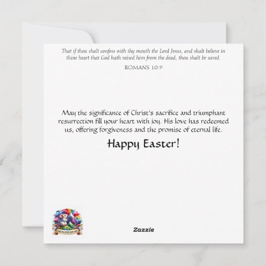 Sprankelende Bloemen Pastel Springtime Mouse Pasen Feestdagenkaart (Achterkant)