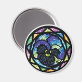 Sprankelende Glitter Blue Pansy Magneet (Voorkant / Achterkant)