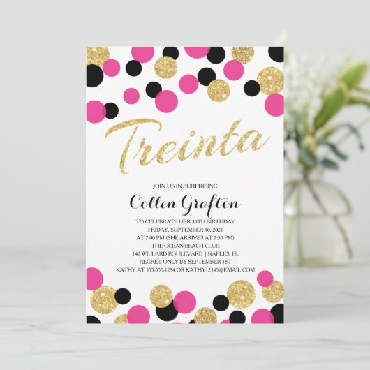 sprankelende glitter Confetti | 30e verjaardag van Kaart (Staand voorkant)