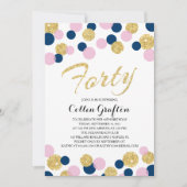 sprankelende glitter Confetti | 40e verjaardag Kaart (Voorkant)