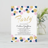 sprankelende glitter Confetti | 40e verjaardag Kaart (Staand voorkant)