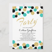 sprankelende glitter Confetti | 40e verjaardag Kaart (Voorkant)