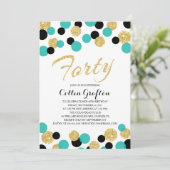 sprankelende glitter Confetti | 40e verjaardag Kaart (Staand voorkant)