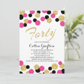 sprankelende glitter Confetti | 40e verjaardag Kaart (Staand voorkant)