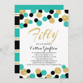 sprankelende glitter Confetti | 50ste verjaardag Kaart (Voorkant / Achterkant)