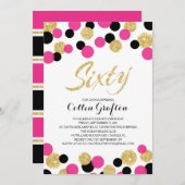 sprankelende glitter Confetti | 60e verjaardag Kaart (Voorkant / Achterkant)