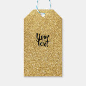 Sprankelende gouden glitter cadeaulabel (Voorkant)