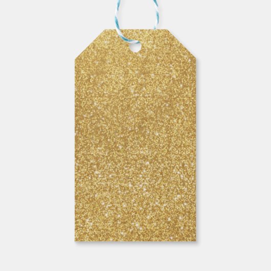 Sprankelende gouden glitter cadeaulabel (Achterkant)